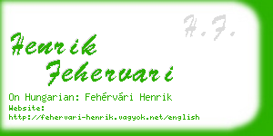 henrik fehervari business card